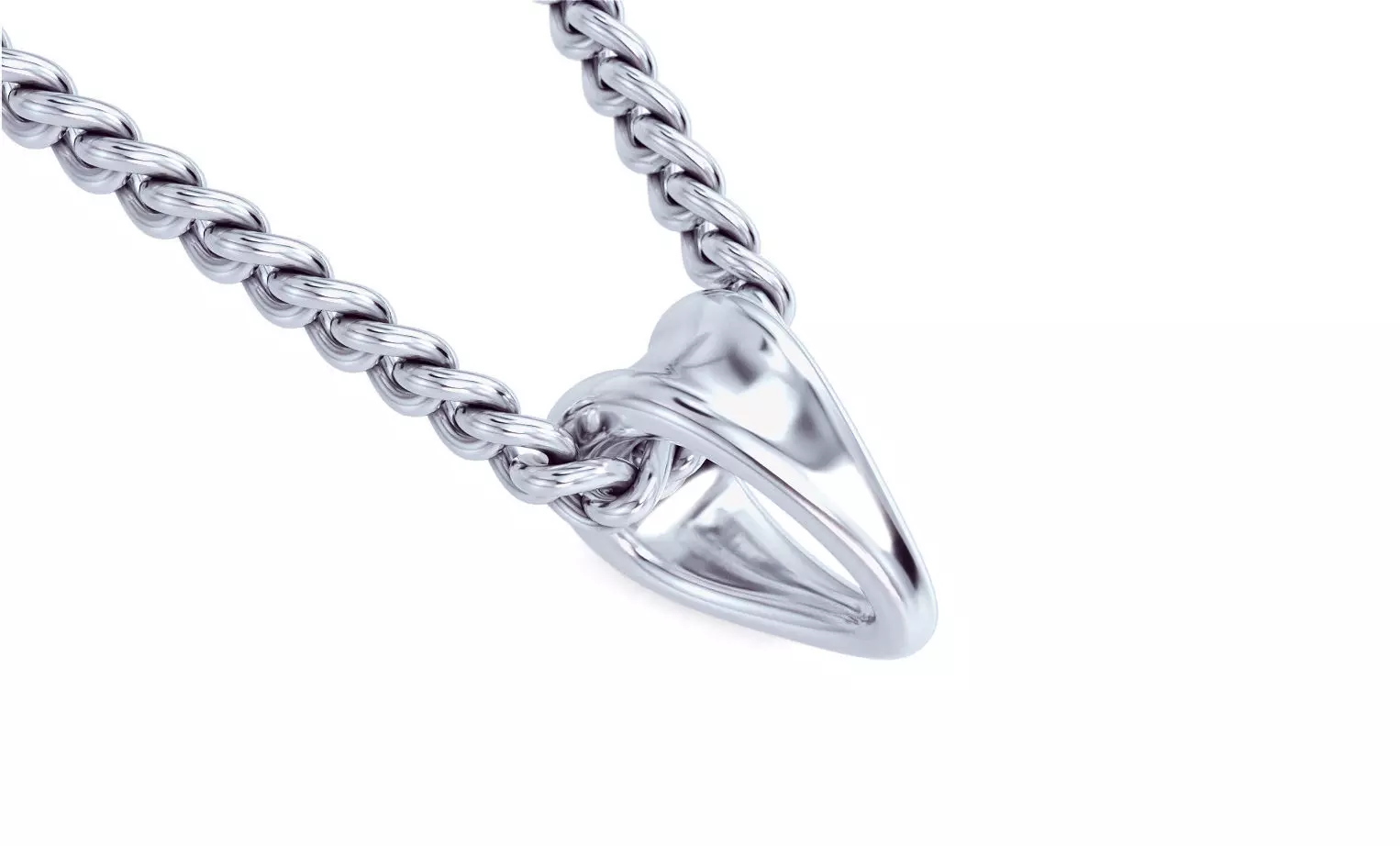 silver bail for pendants 3D print model_0