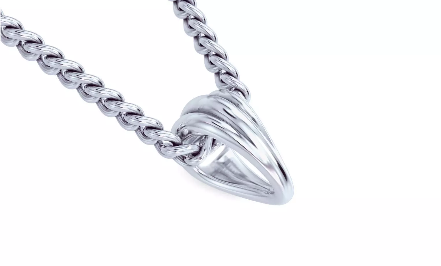 silver bail for pendants 3D print model_0
