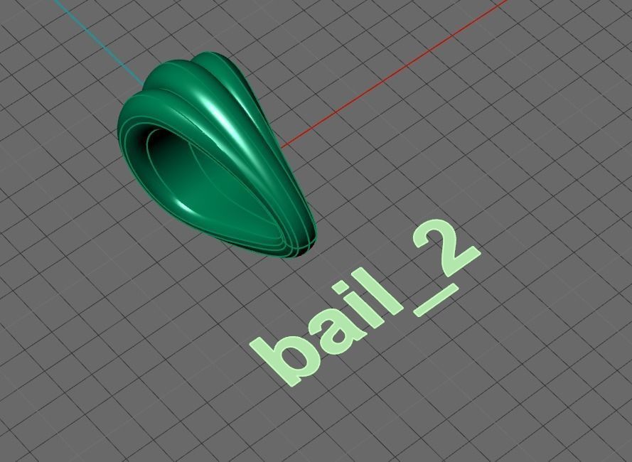 silver bail for pendants 3D print model_11