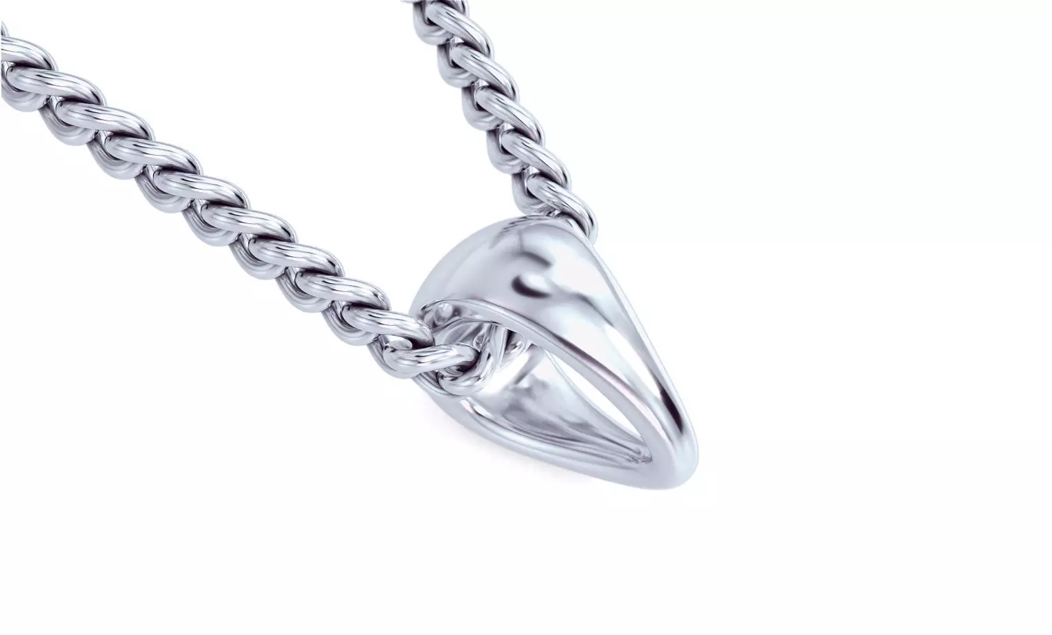 silver bail for pendants 3D print model_0