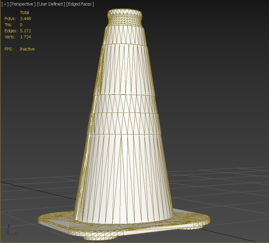 Road Cone M3 - With STL Low-poly 3D model_15