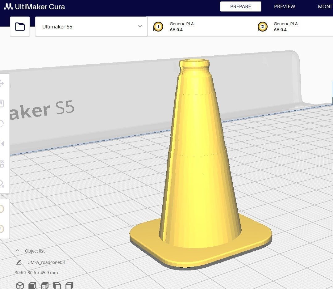 Road Cone M3 - With STL Low-poly 3D model_2