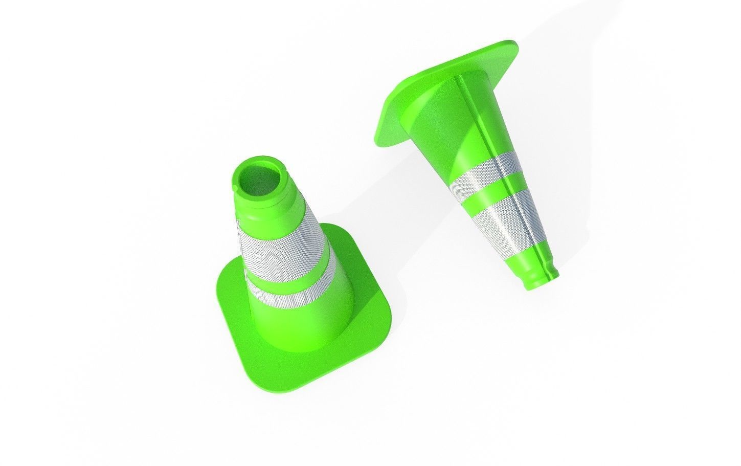Road Cone M3 - With STL Low-poly 3D model_10