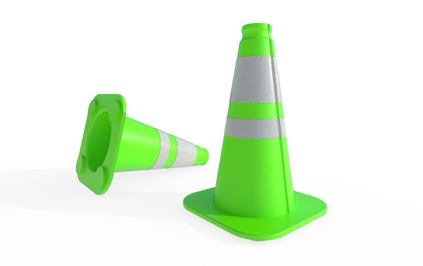 Road Cone M3 - With STL Low-poly 3D model_7