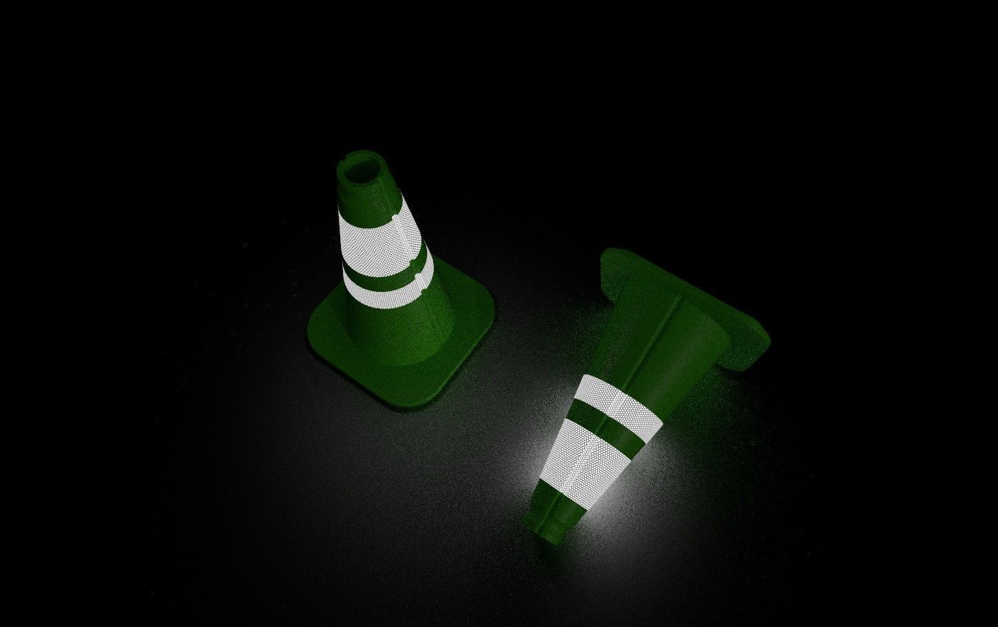 Road Cone M3 - With STL Low-poly 3D model_11