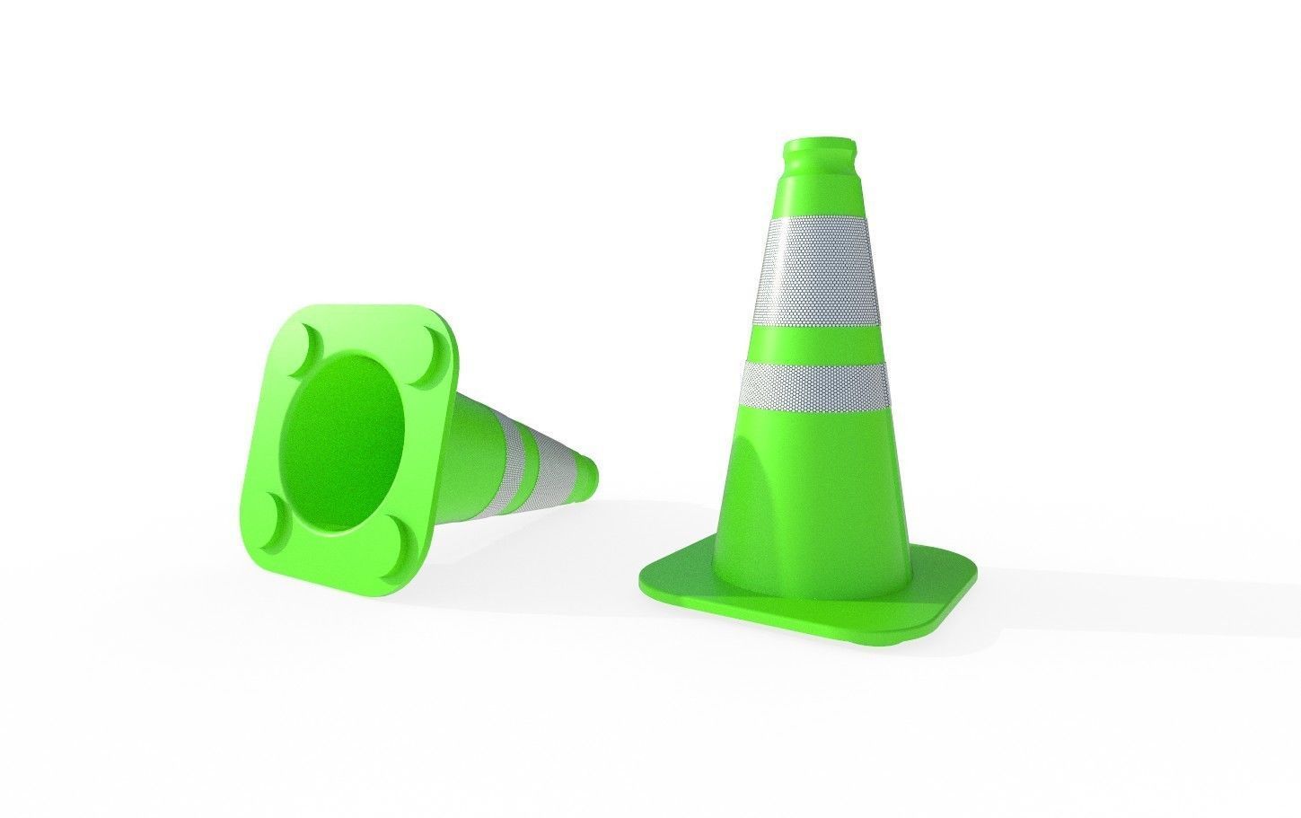 Road Cone M3 - With STL Low-poly 3D model_6