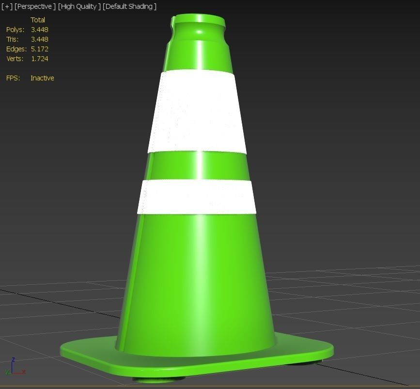 Road Cone M3 - With STL Low-poly 3D model_17