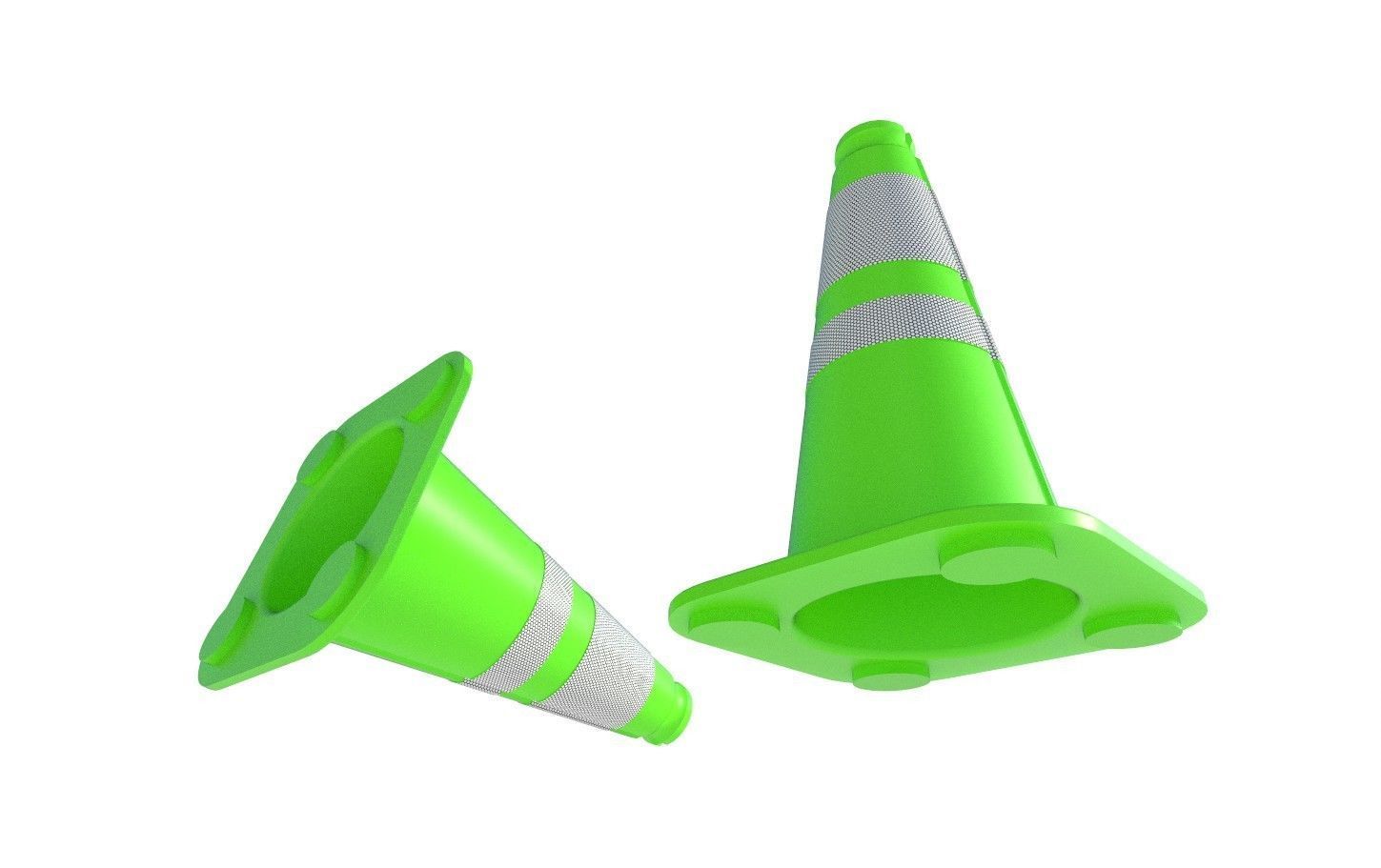 Road Cone M3 - With STL Low-poly 3D model_8