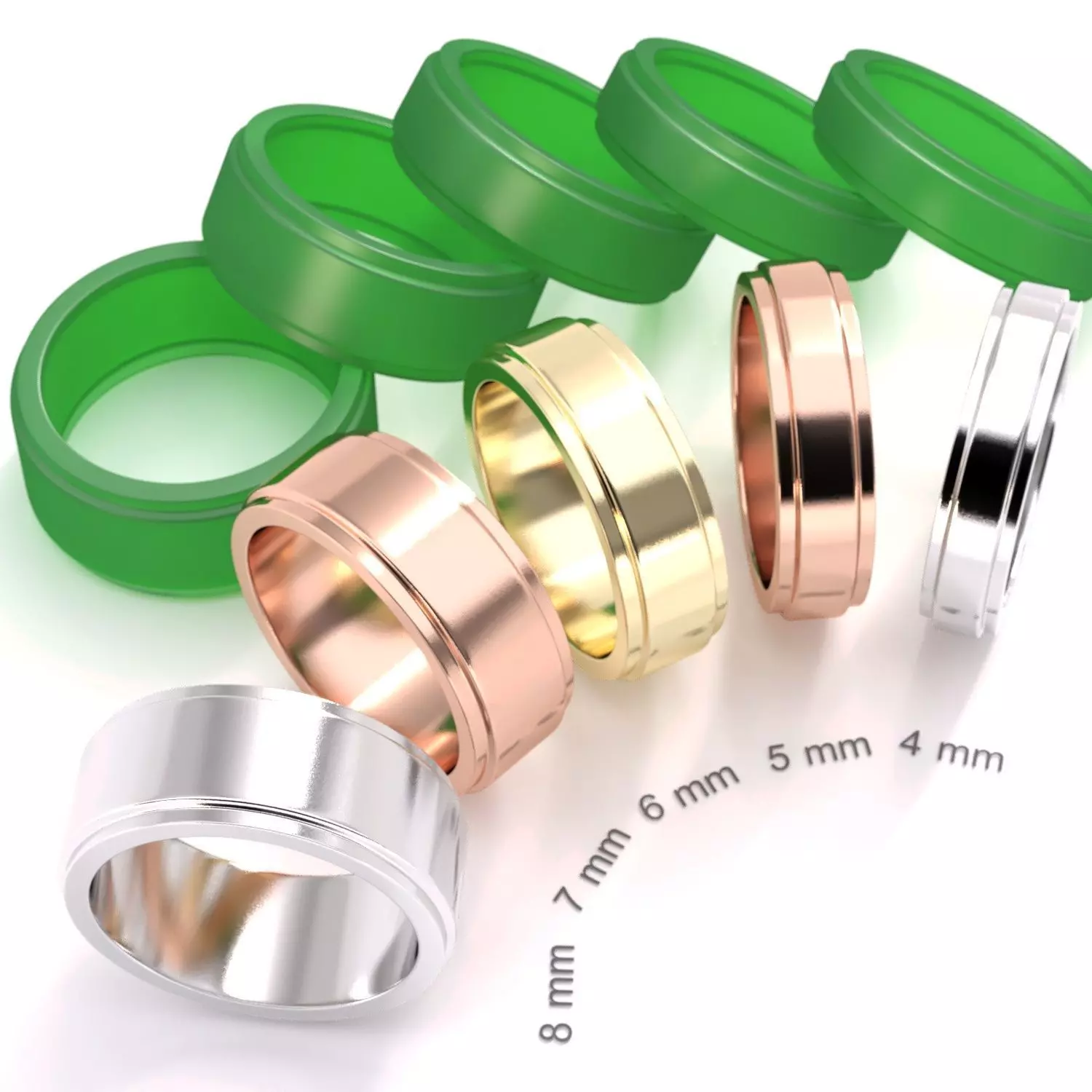 Classic Wedding band 15 for rendering and 3D print model