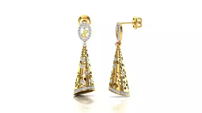gold diamond women earrings