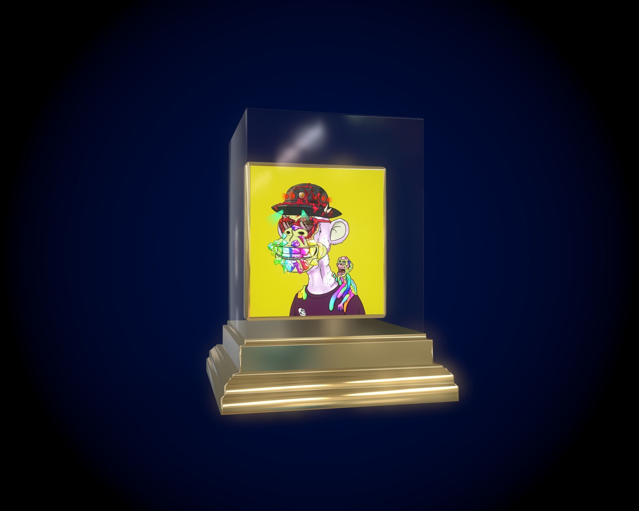 Mutant Ape 15 Gold Club Low-poly 3D model_7