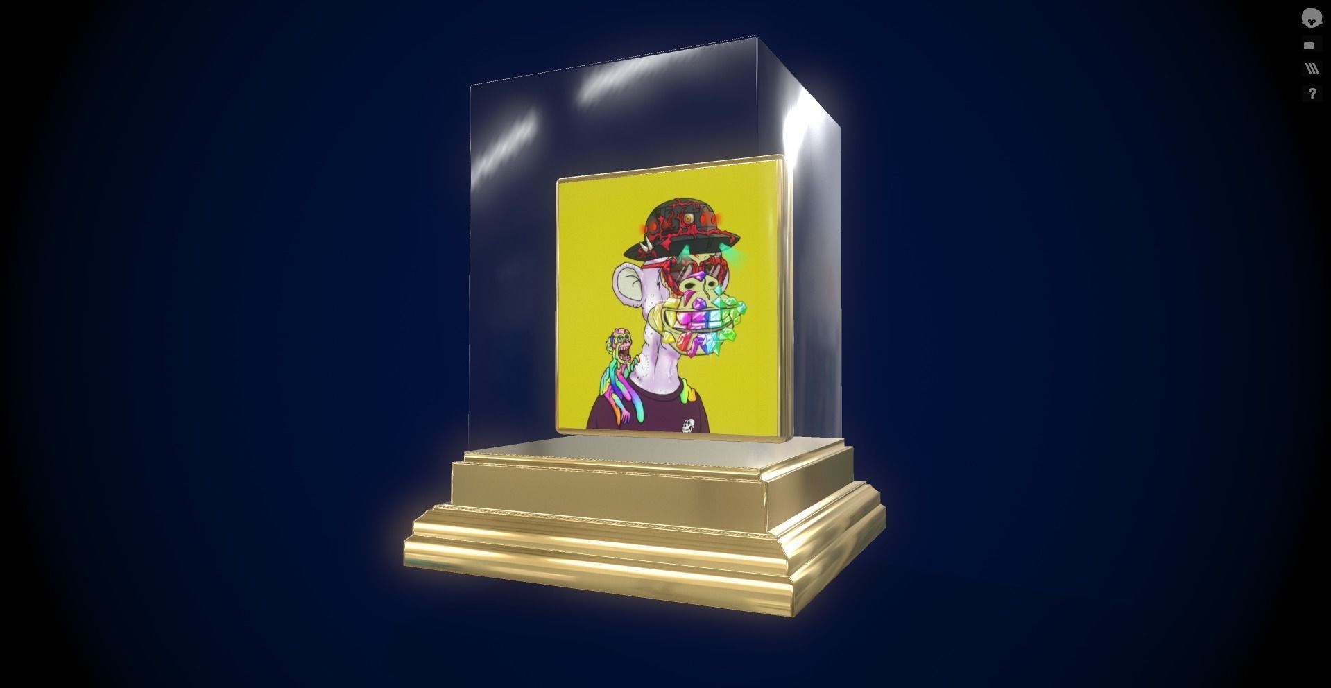 Mutant Ape 15 Gold Club Low-poly 3D model_10