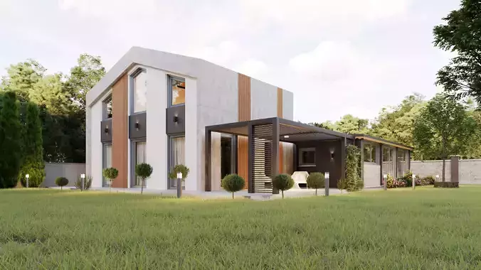 Modern Villa Exterior Model 3dsmax 3D model
