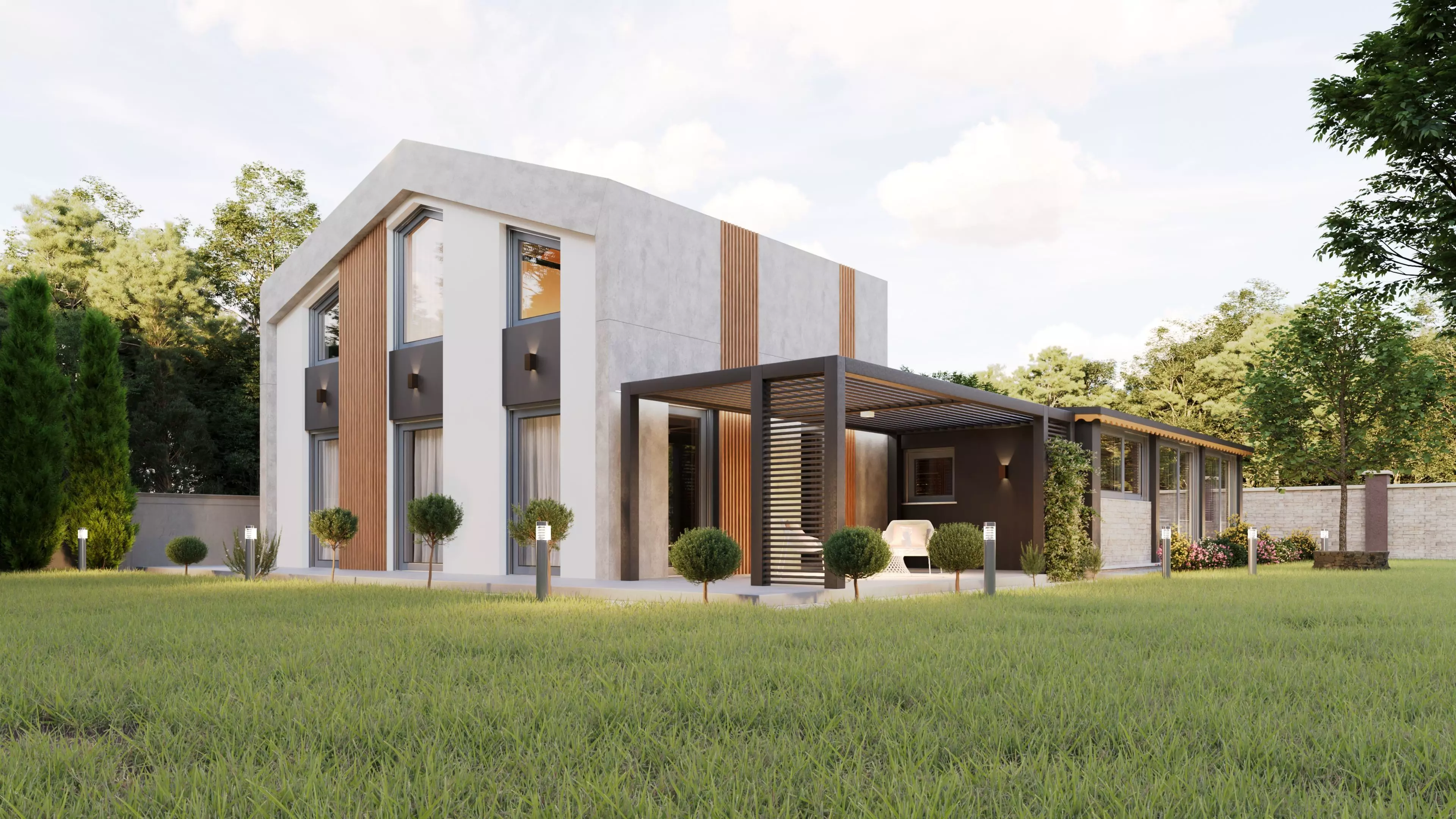 Modern Villa Exterior Model 3dsmax 3D model_0