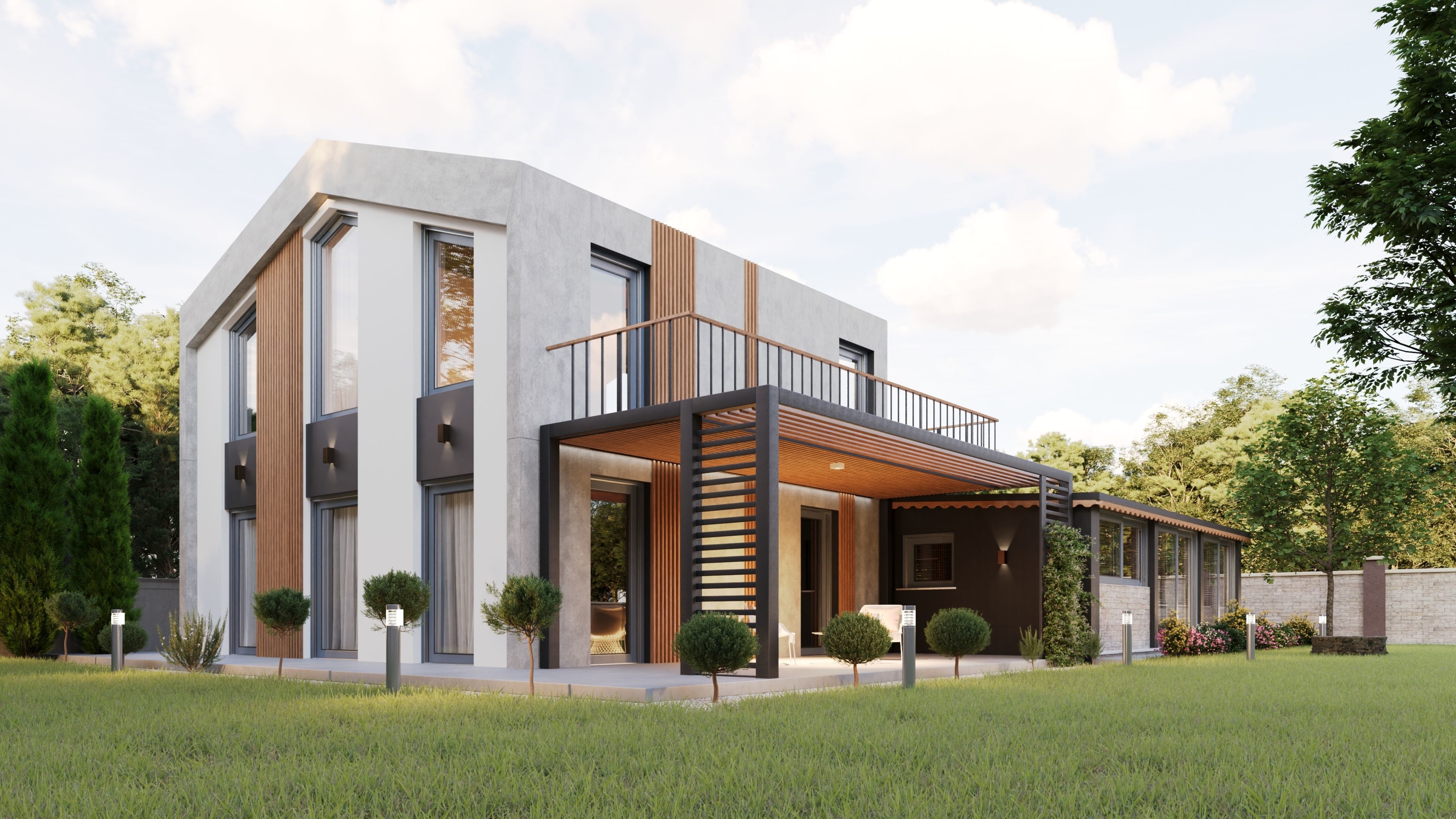 Modern Villa Exterior Model 3dsmax 3D model_4