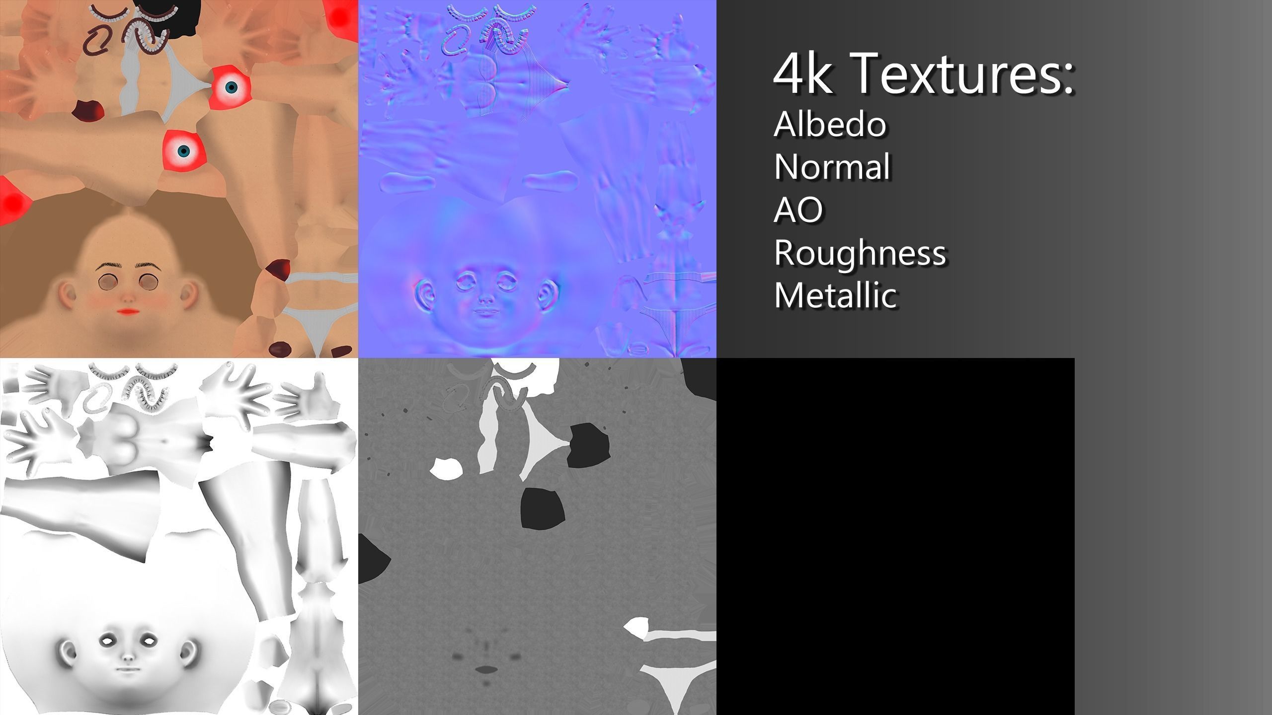 Stylized female basemesh Low-poly 3D model_7