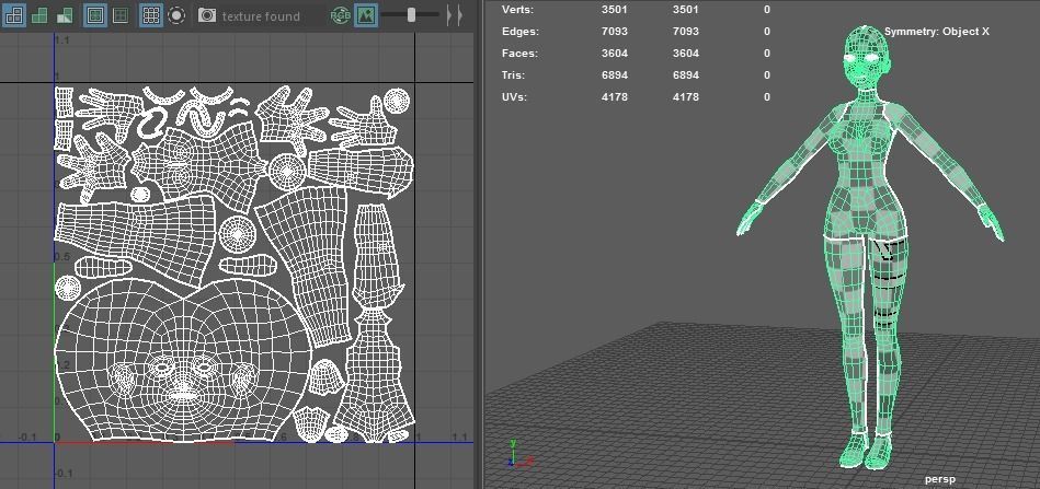 Stylized female basemesh Low-poly 3D model_6
