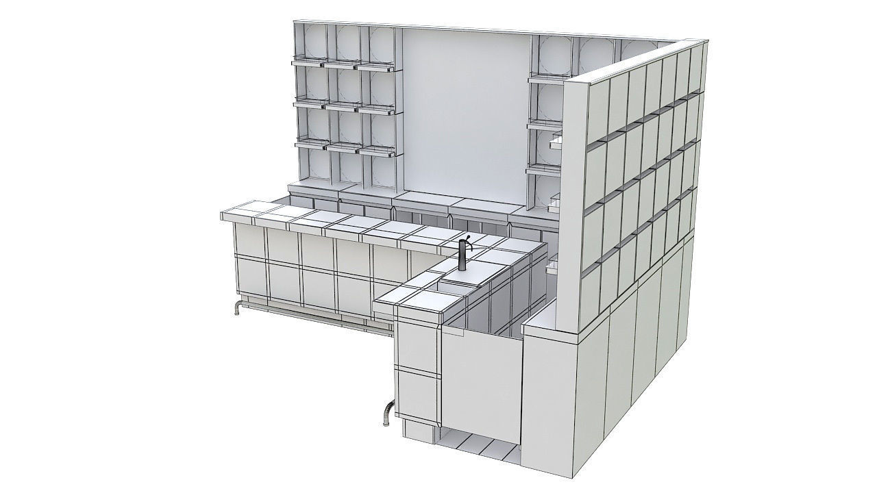 Corner bar 3D model_4