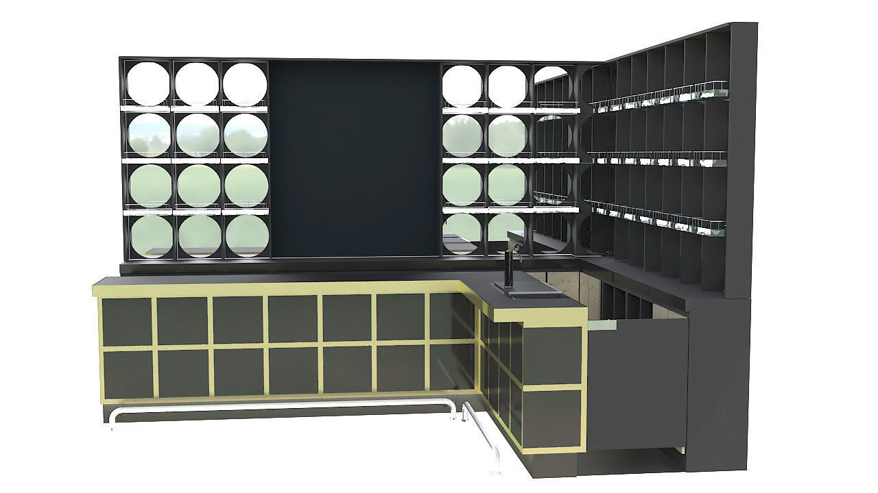Corner bar 3D model_3