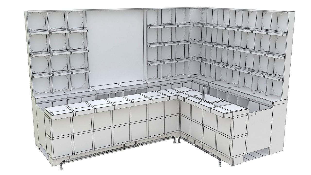 Corner bar 3D model_6