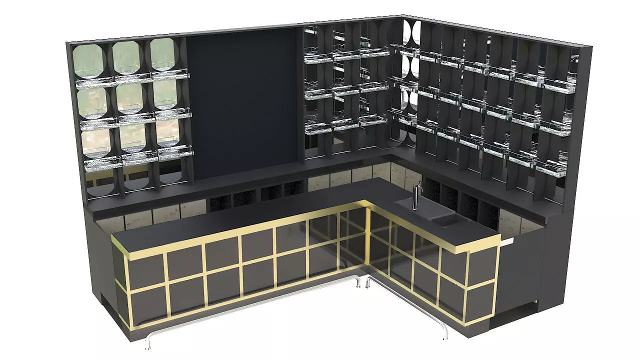 Corner bar 3D model_0