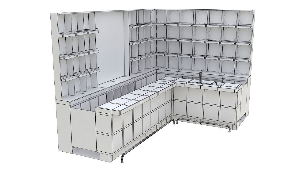 Corner bar 3D model_7