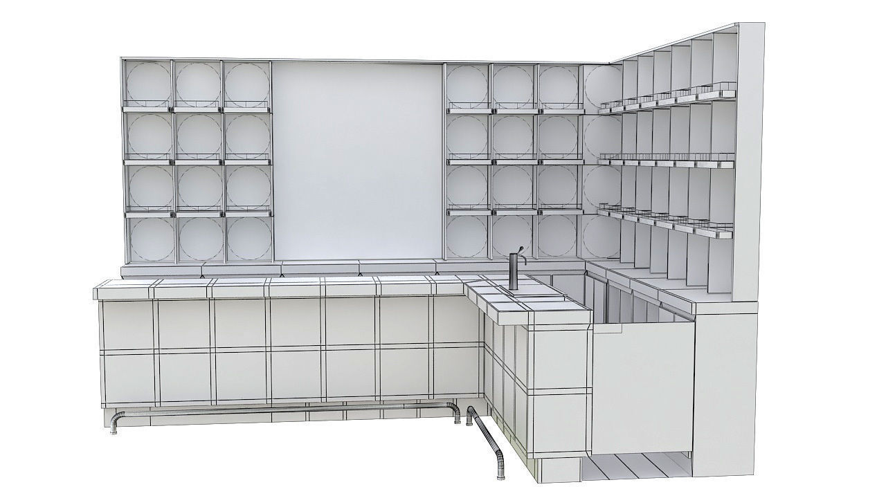 Corner bar 3D model_5