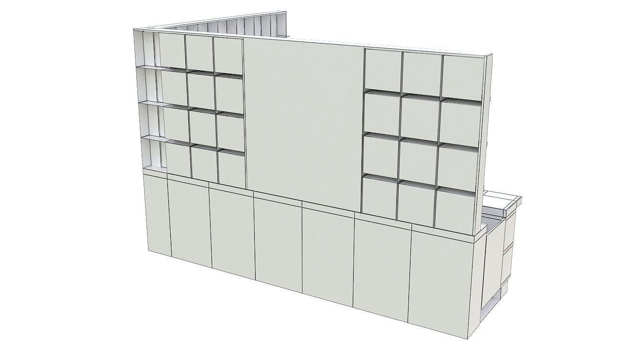 Corner bar 3D model_9