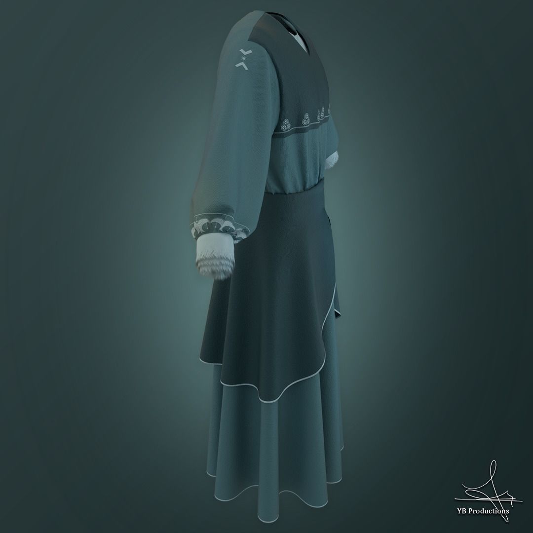 Male winter cloths 3D model_2
