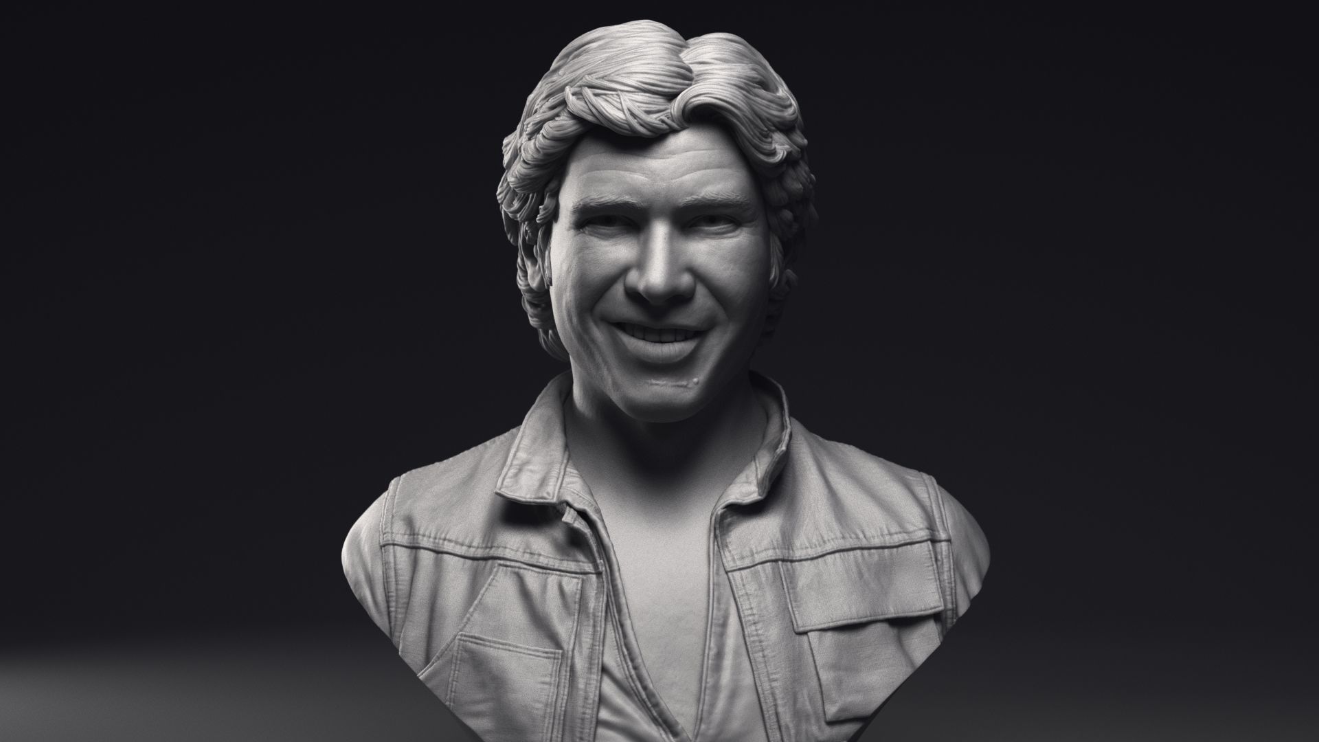 Harrison Ford as Han Solo Bust Printable 3D Model 3D print model_13