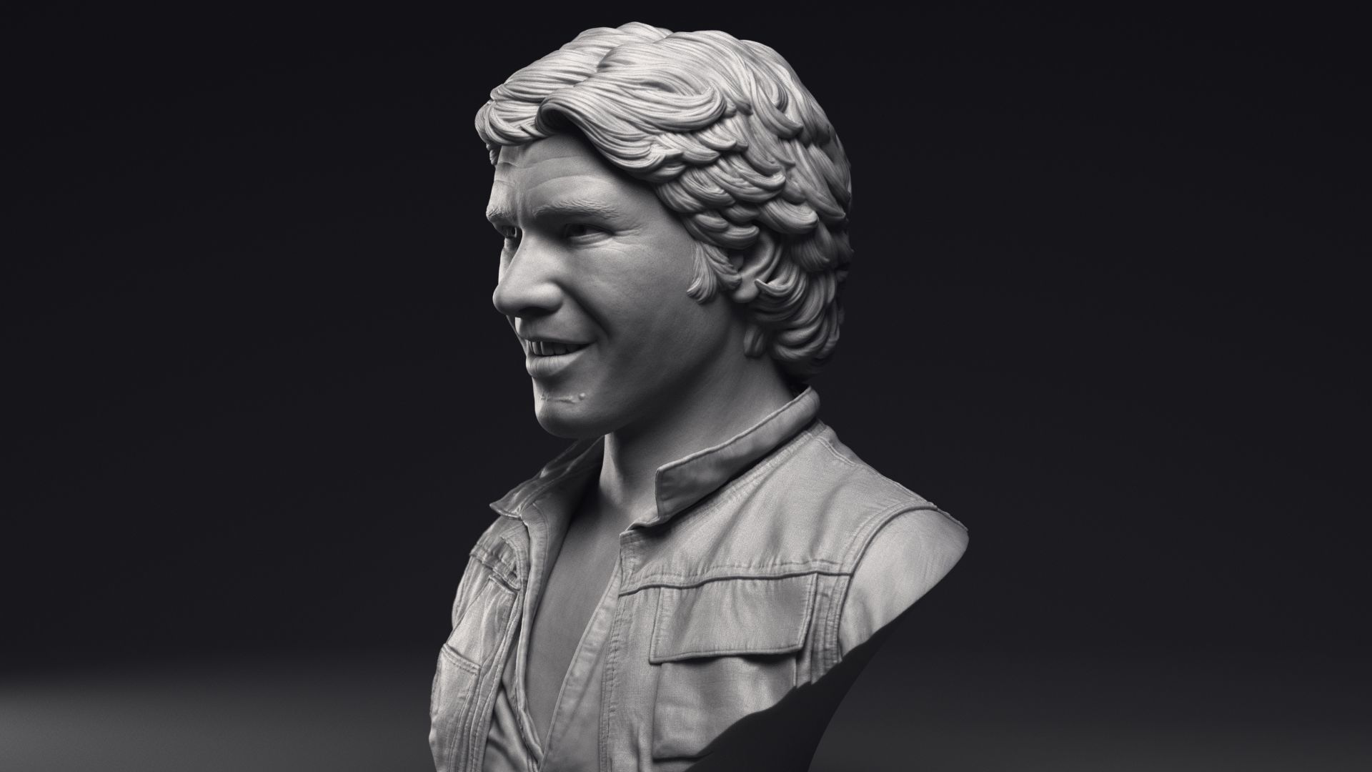 Harrison Ford as Han Solo Bust Printable 3D Model 3D print model_15
