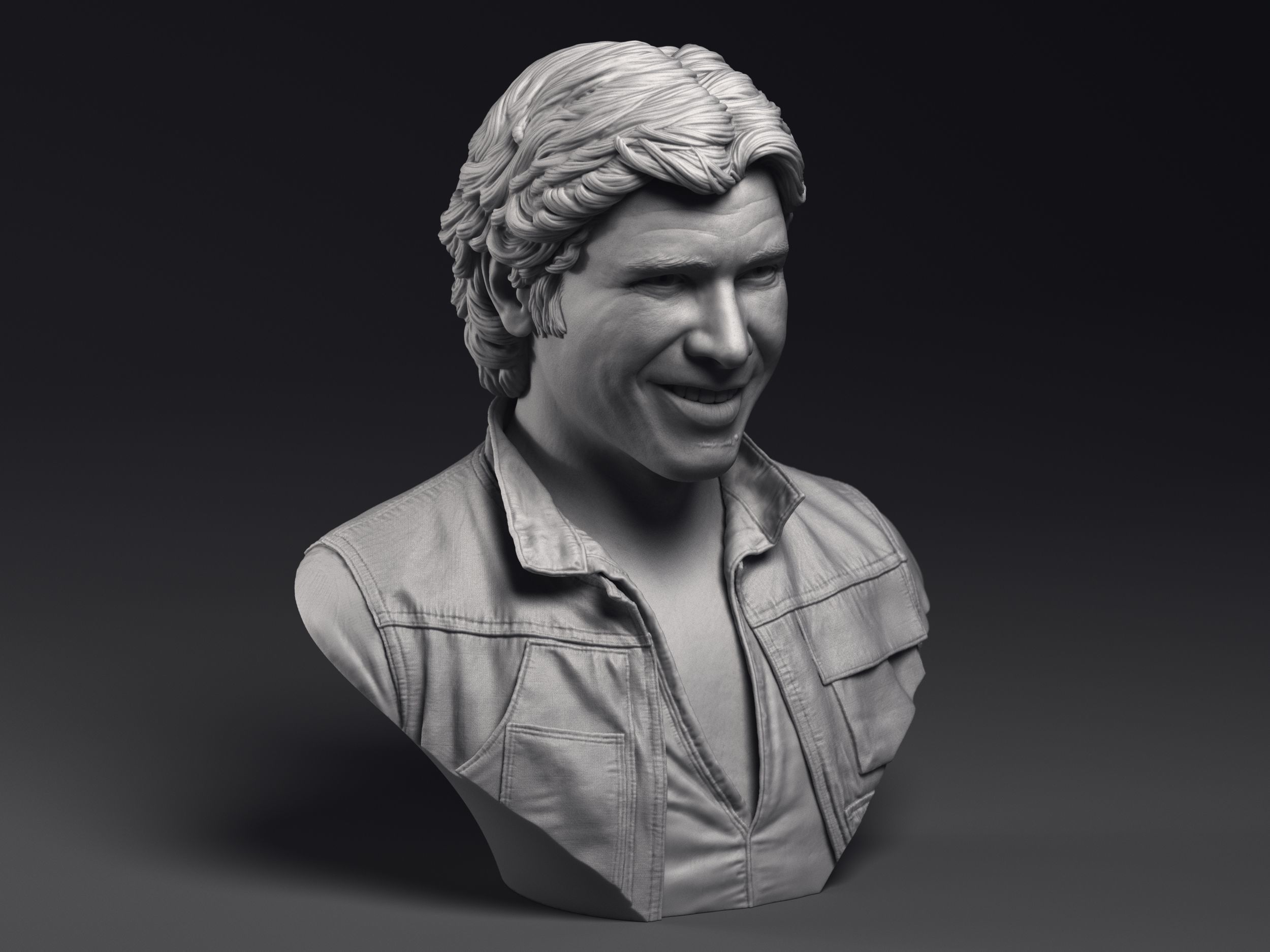 Harrison Ford as Han Solo Bust Printable 3D Model 3D print model_6