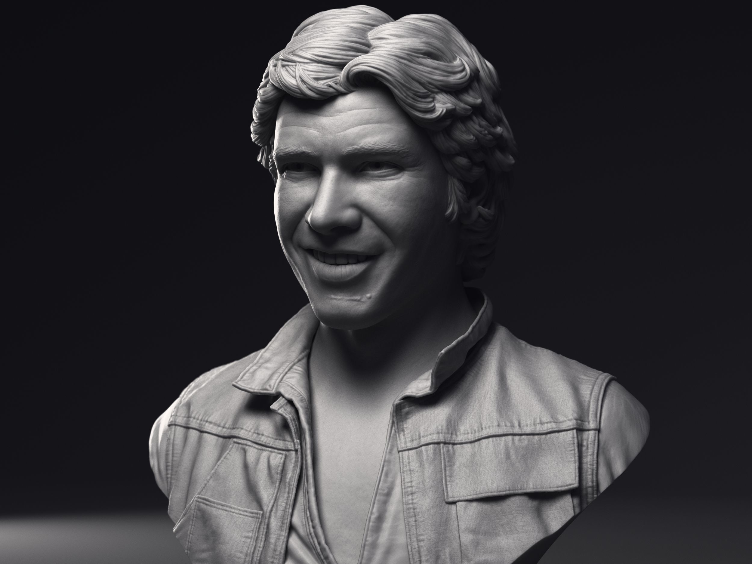 Harrison Ford as Han Solo Bust Printable 3D Model 3D print model_5