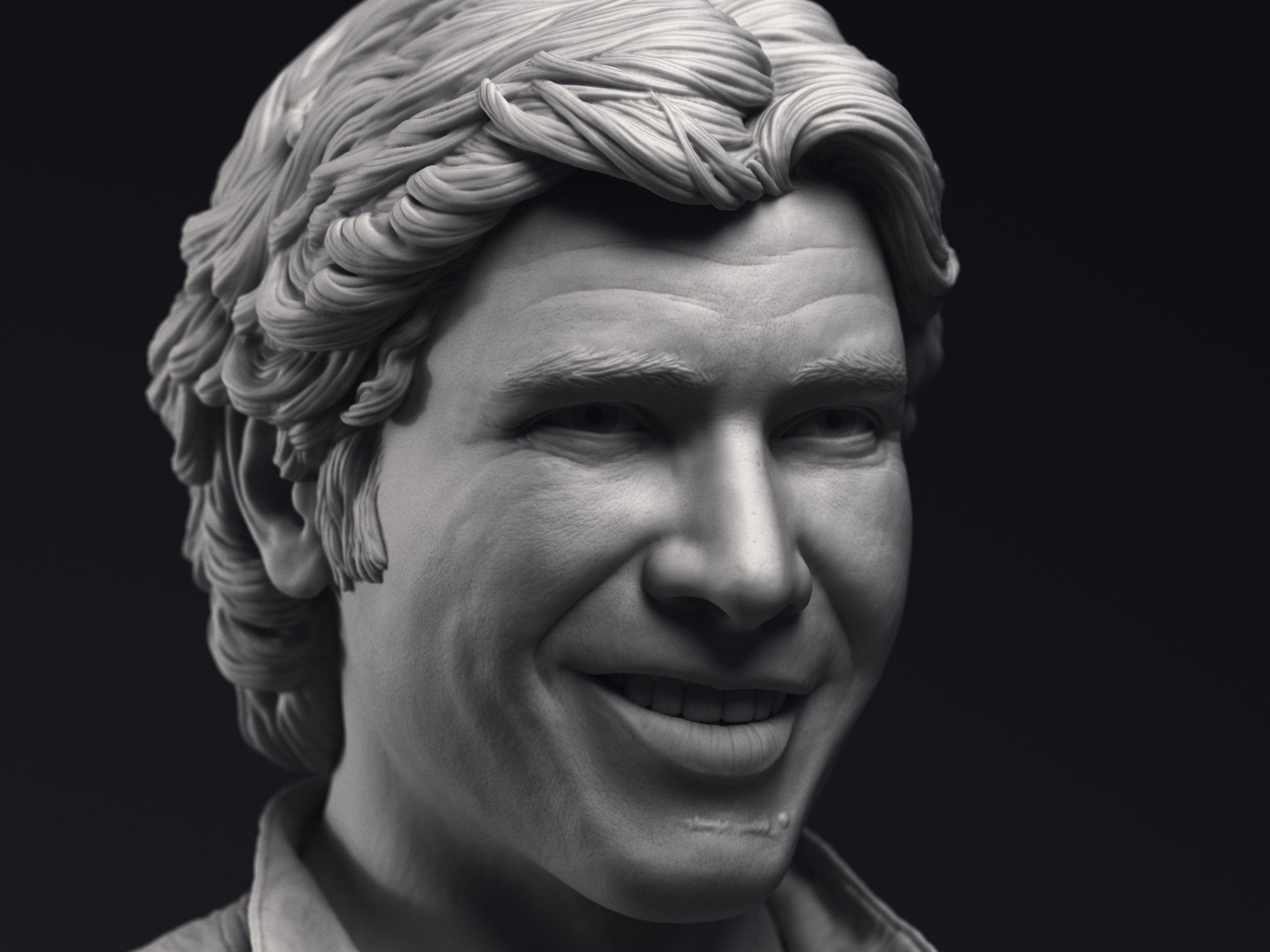 Harrison Ford as Han Solo Bust Printable 3D Model 3D print model_2