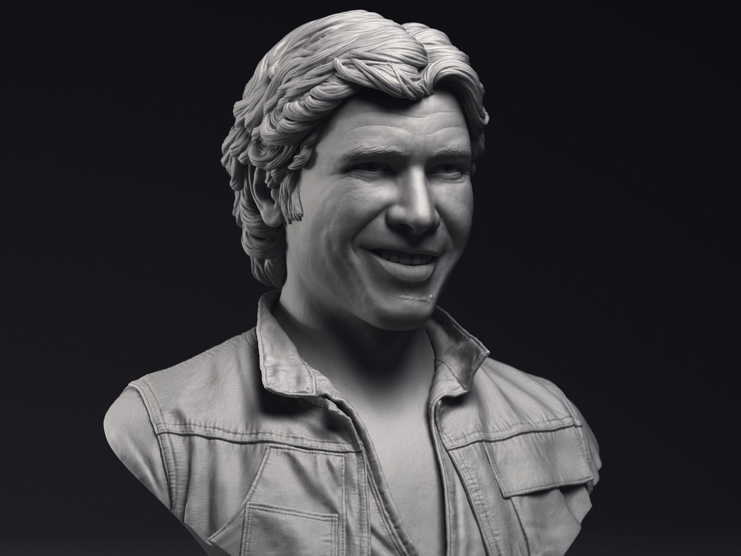 Harrison Ford as Han Solo Bust Printable 3D Model 3D print model_3