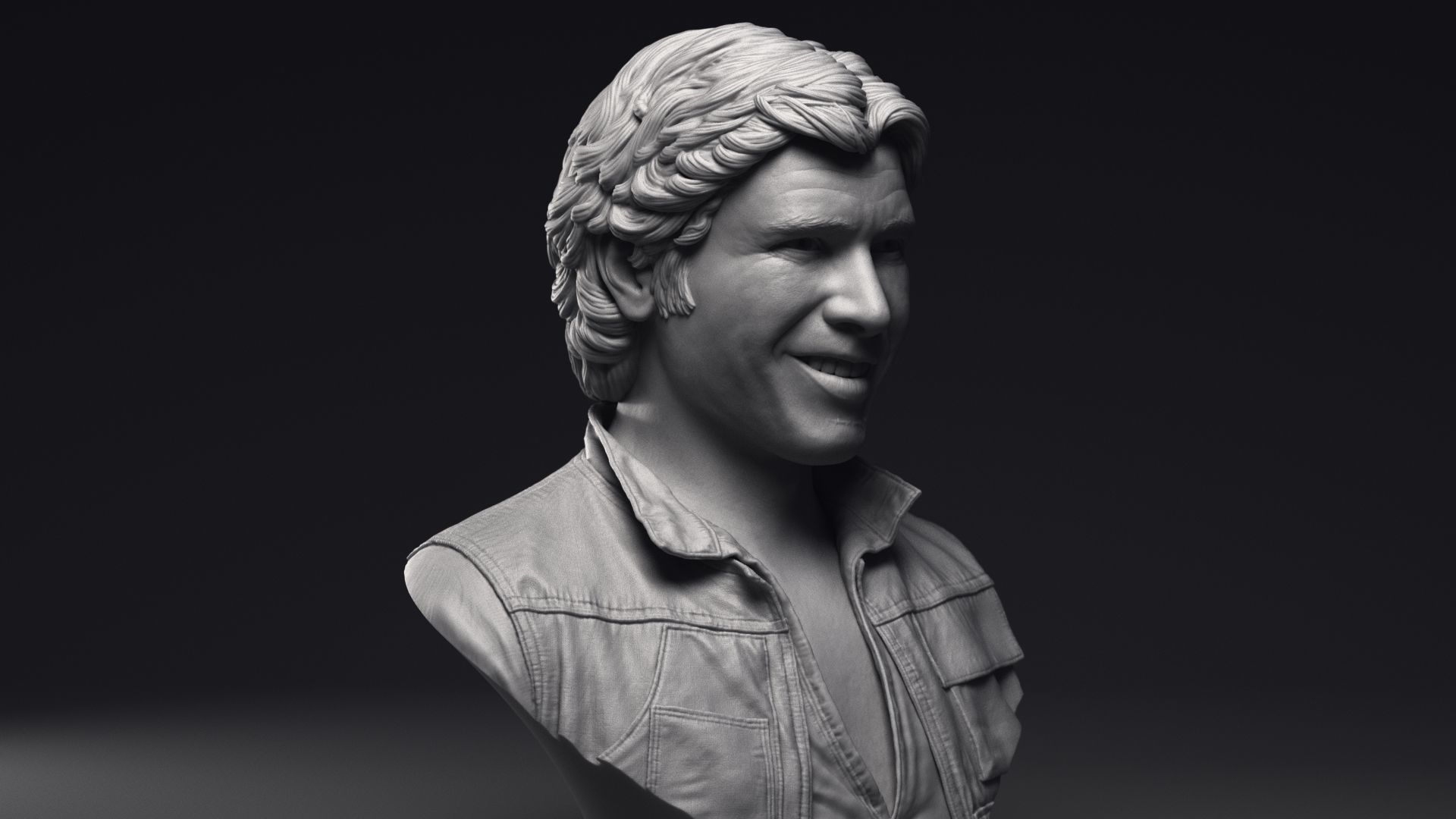 Harrison Ford as Han Solo Bust Printable 3D Model 3D print model_26