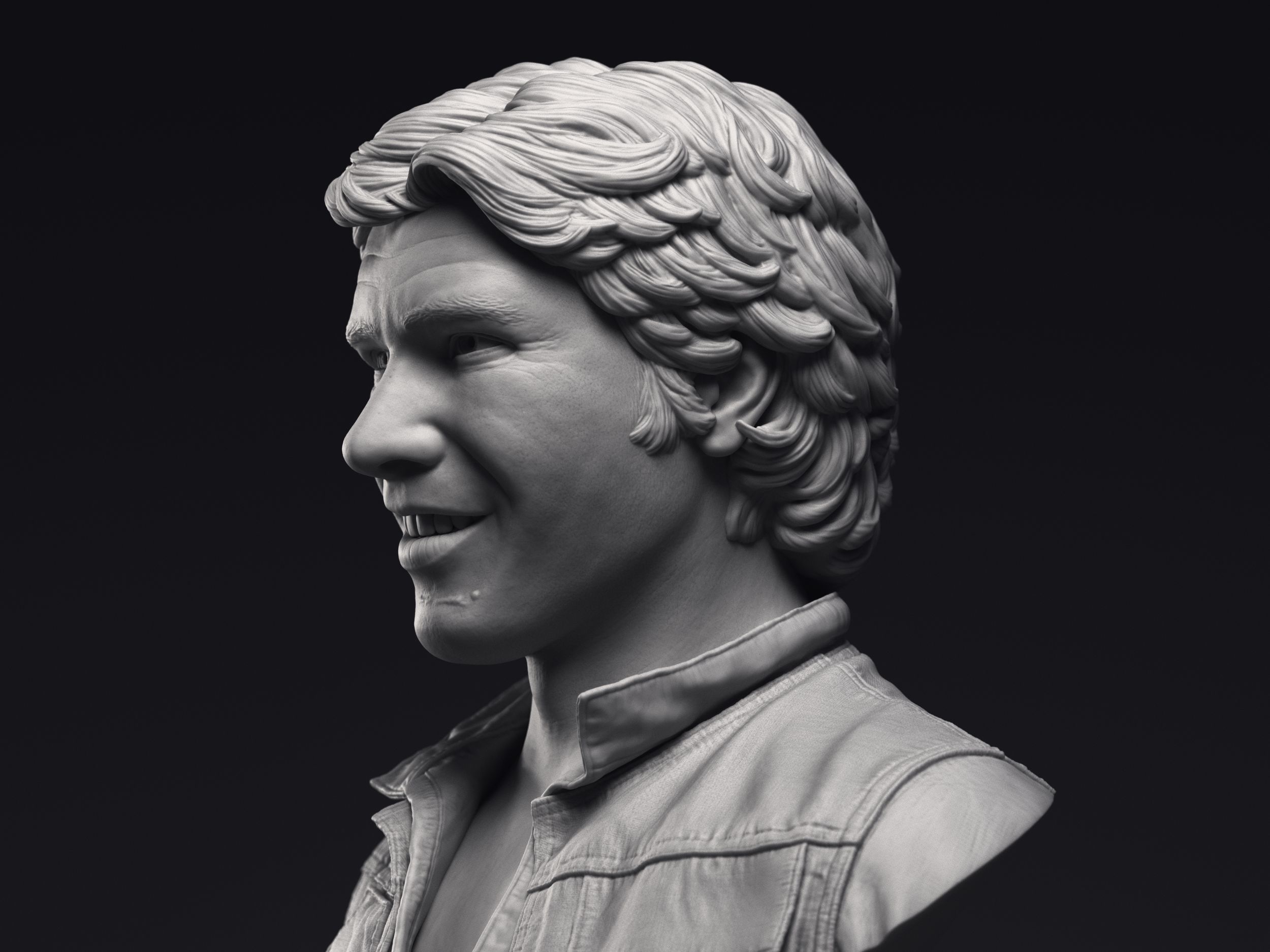 Harrison Ford as Han Solo Bust Printable 3D Model 3D print model_7