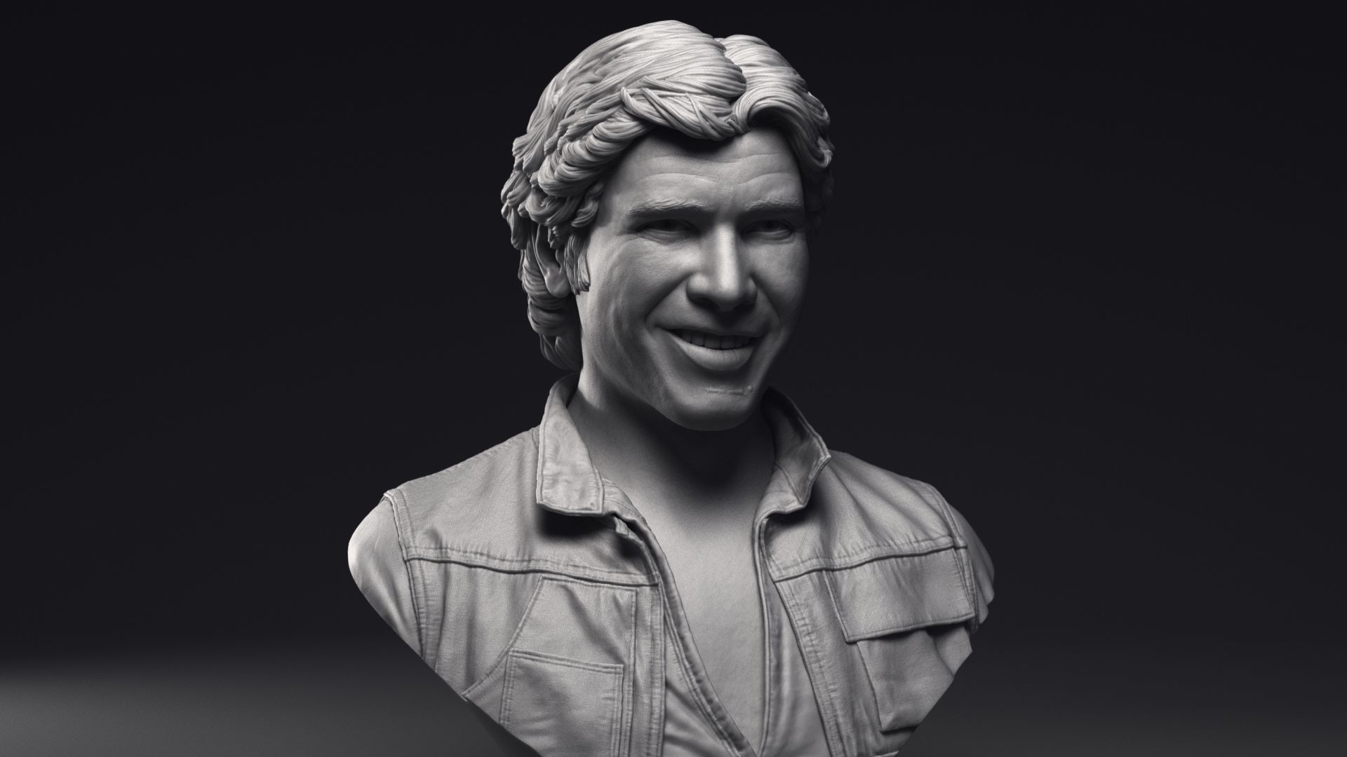 Harrison Ford as Han Solo Bust Printable 3D Model 3D print model_27
