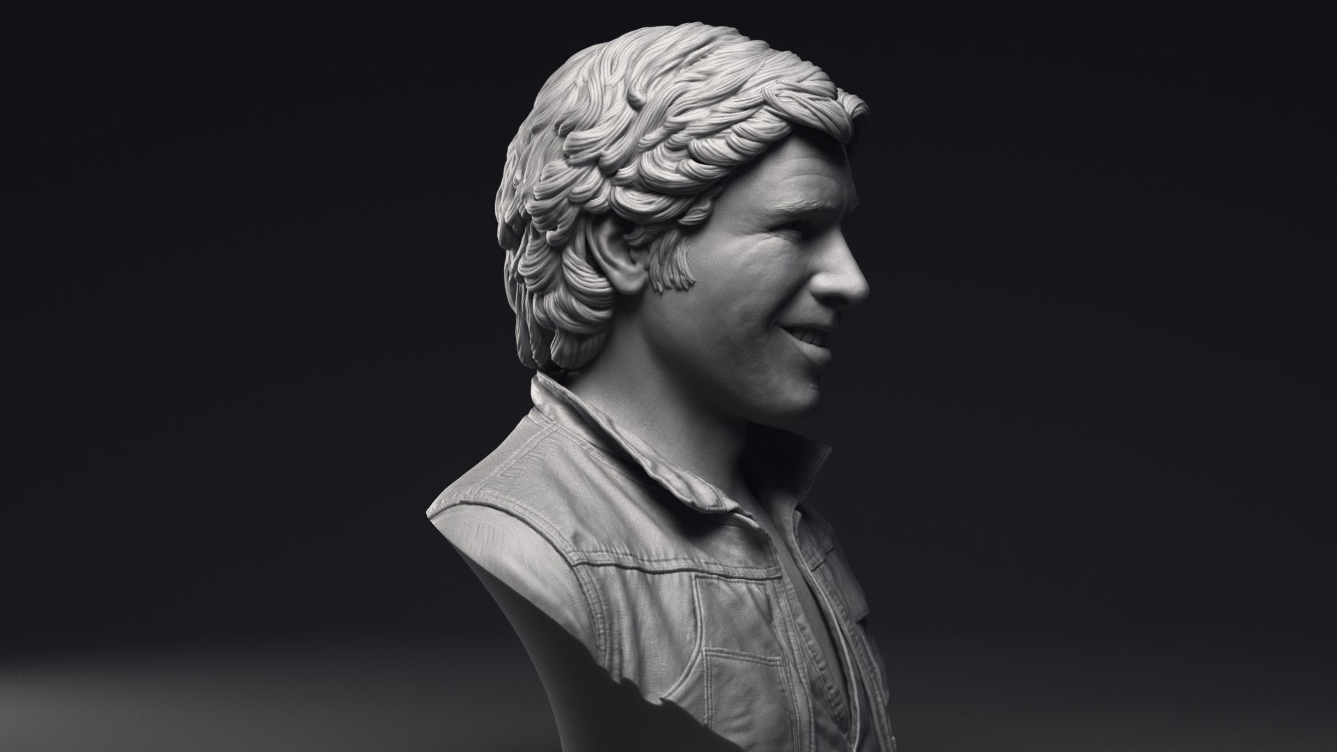 Harrison Ford as Han Solo Bust Printable 3D Model 3D print model_25