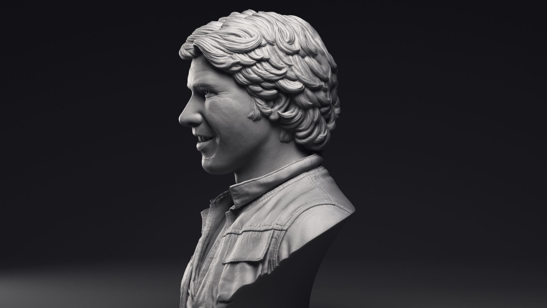 Harrison Ford as Han Solo Bust Printable 3D Model 3D print model_16