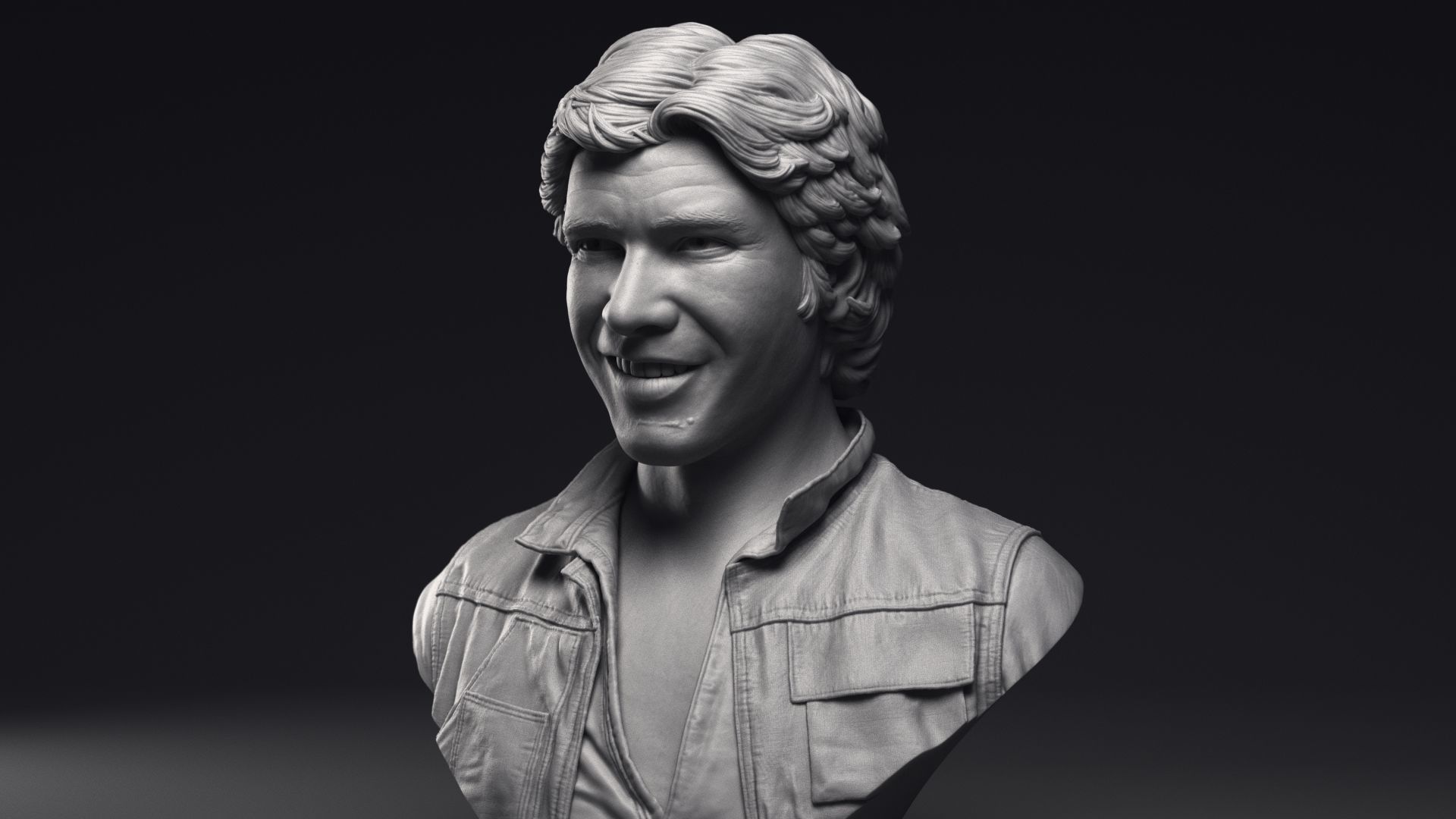 Harrison Ford as Han Solo Bust Printable 3D Model 3D print model_14