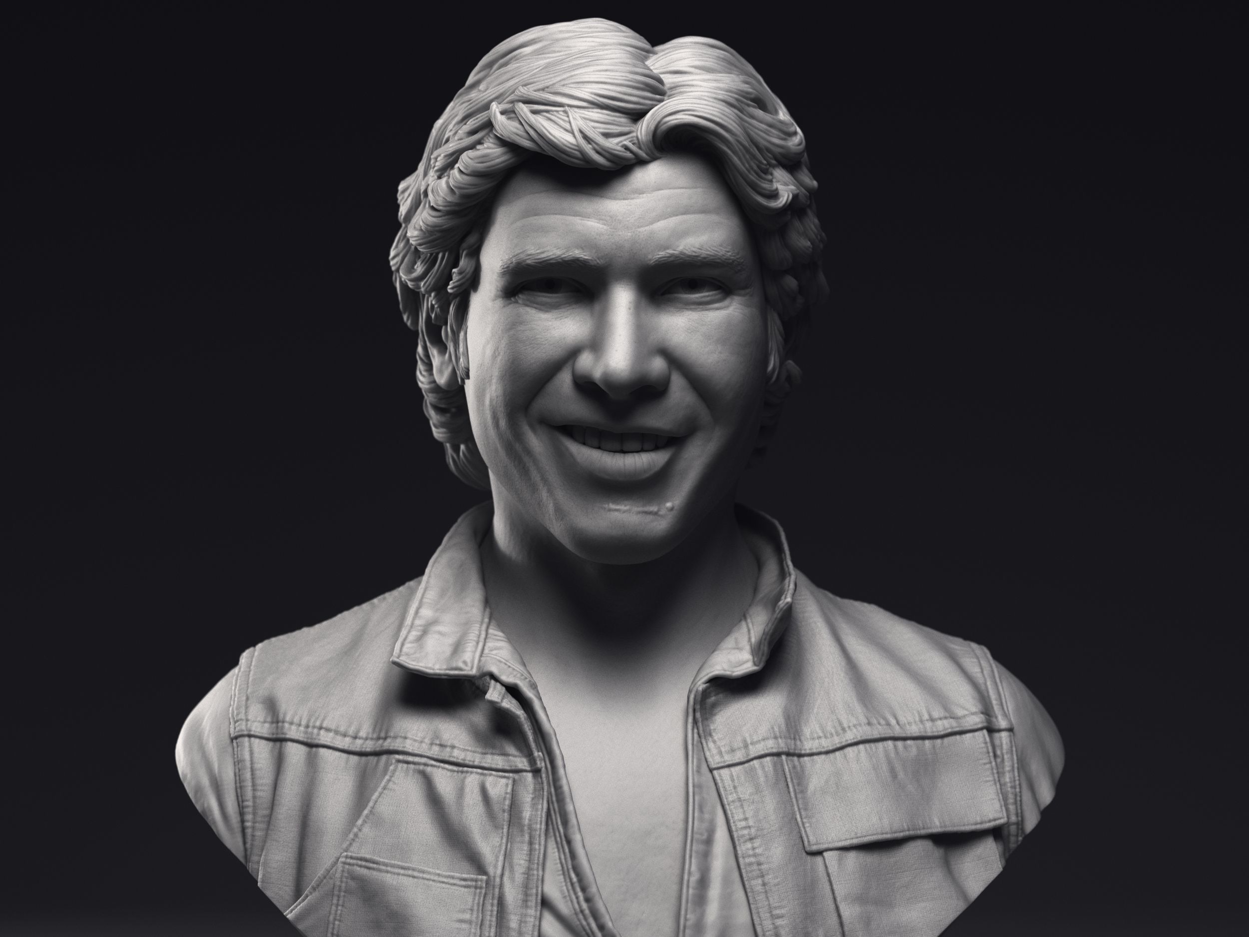 Harrison Ford as Han Solo Bust Printable 3D Model 3D print model_4
