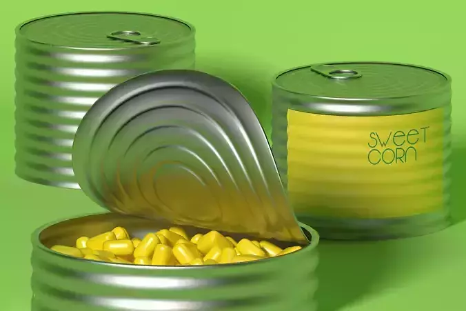 Canned sweet corn 3D model