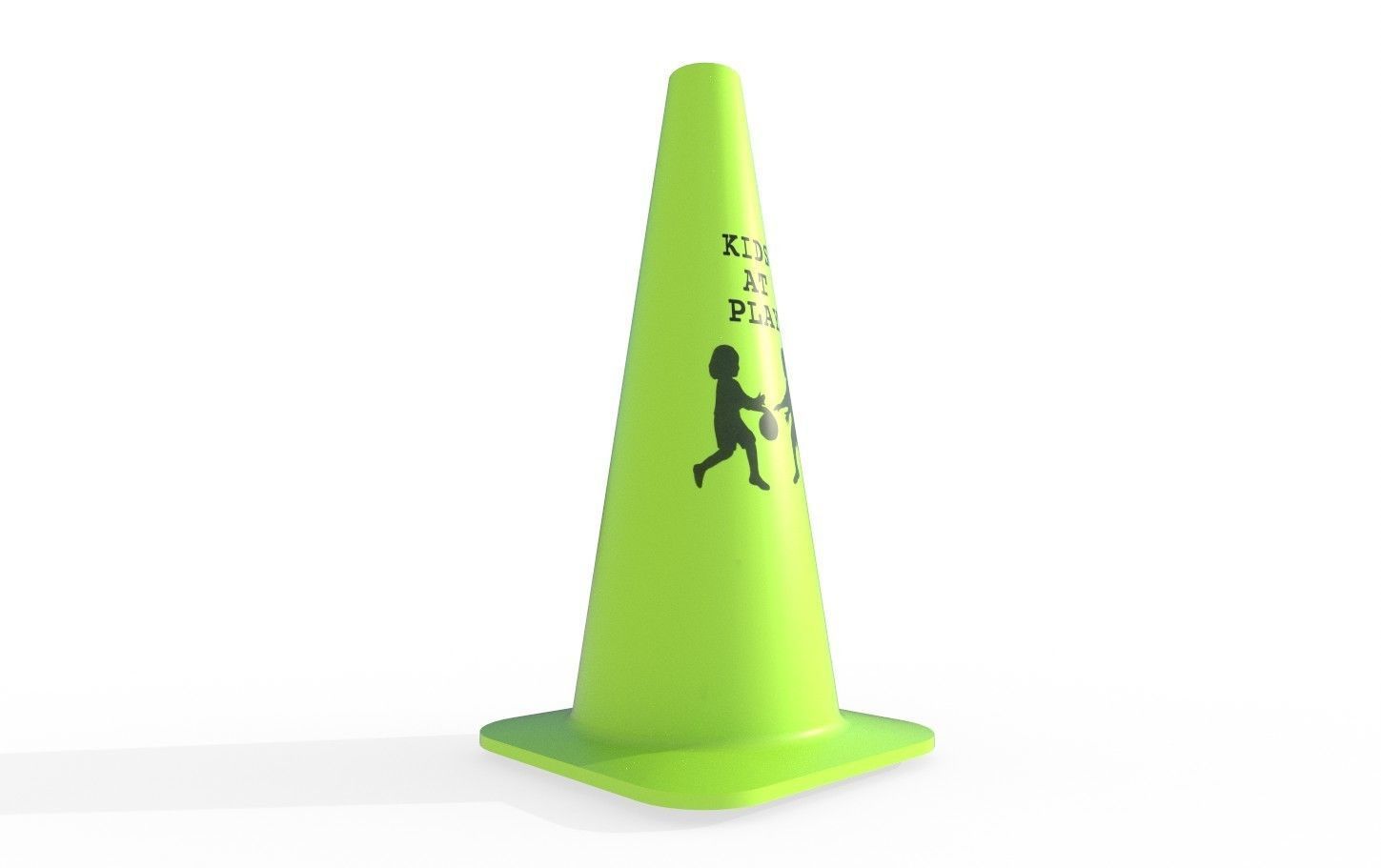 Road Cone M7 - With STL Low-poly 3D model_9