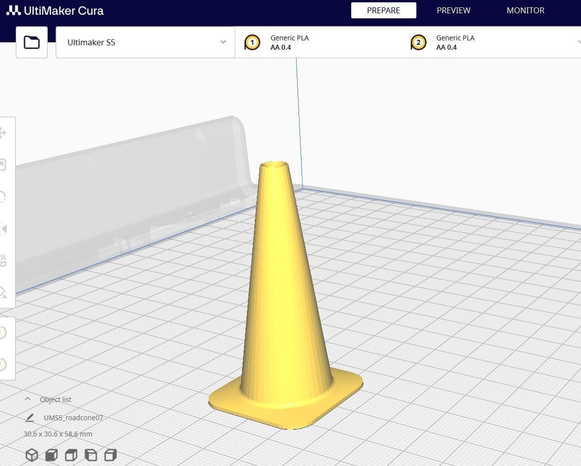 Road Cone M7 - With STL Low-poly 3D model_3