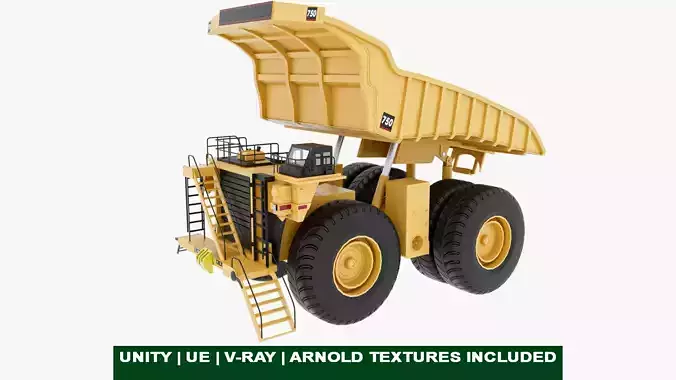 Mining Truck Rigged And Animation GameReady Low-poly 3D model