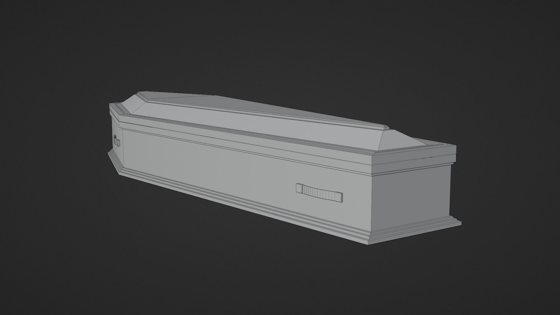 Coffin wooden 3D model_3