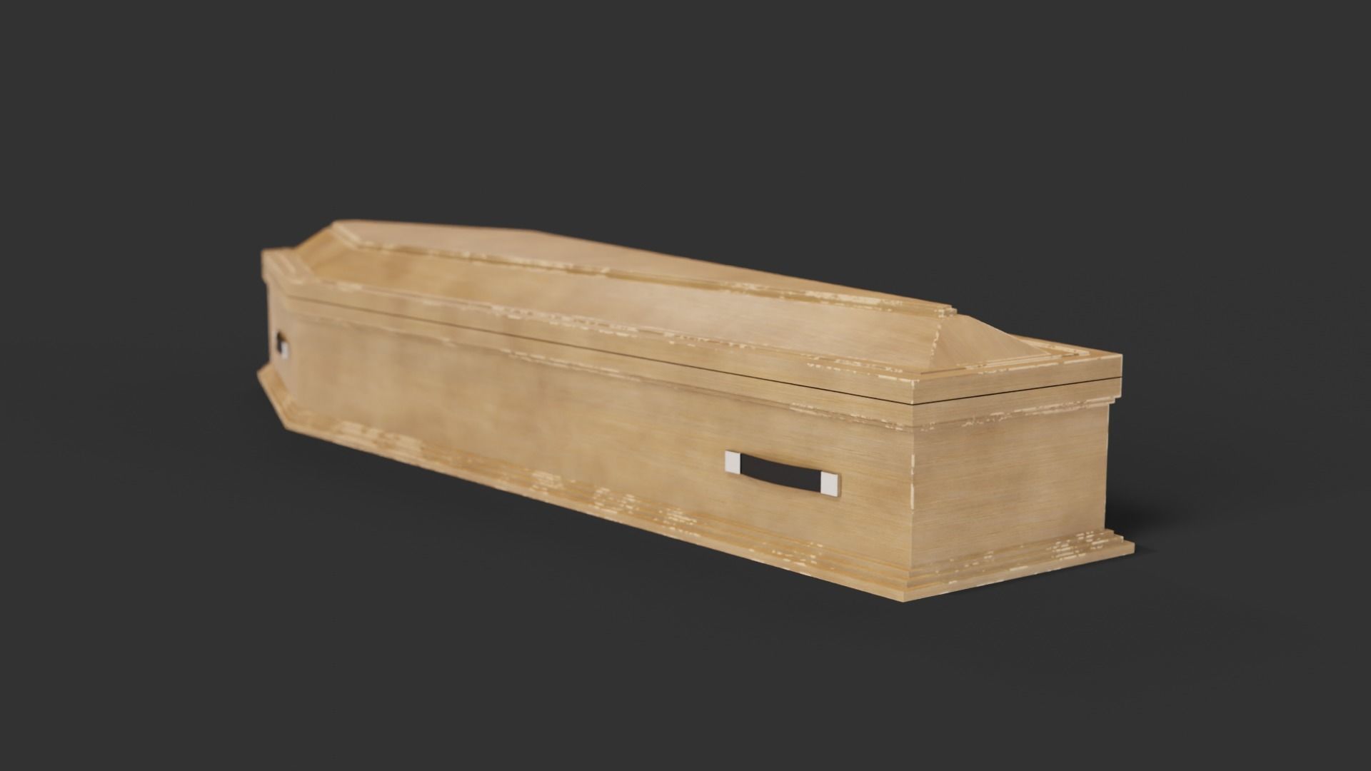 Coffin wooden 3D model_2