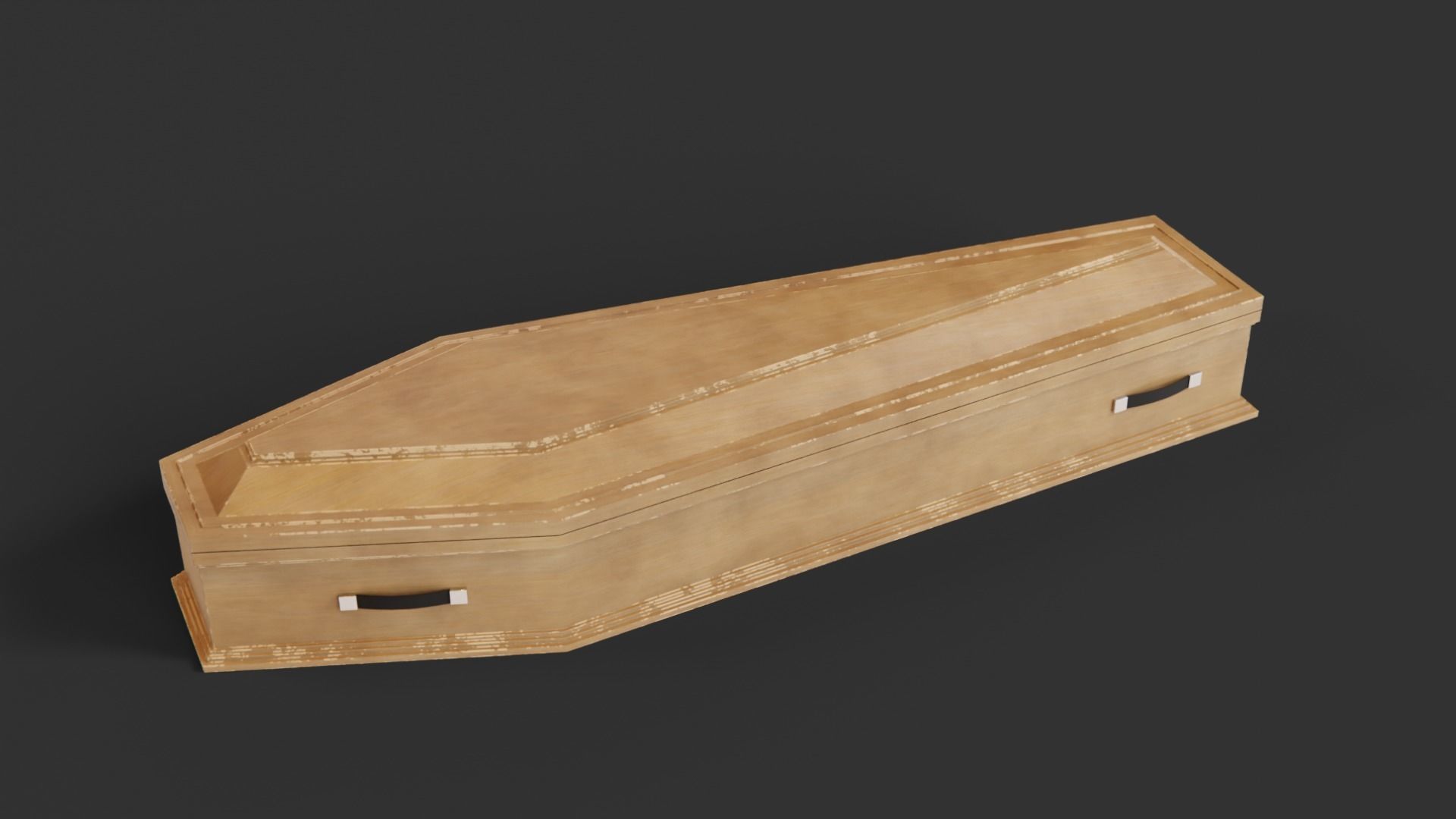 Coffin wooden 3D model_4
