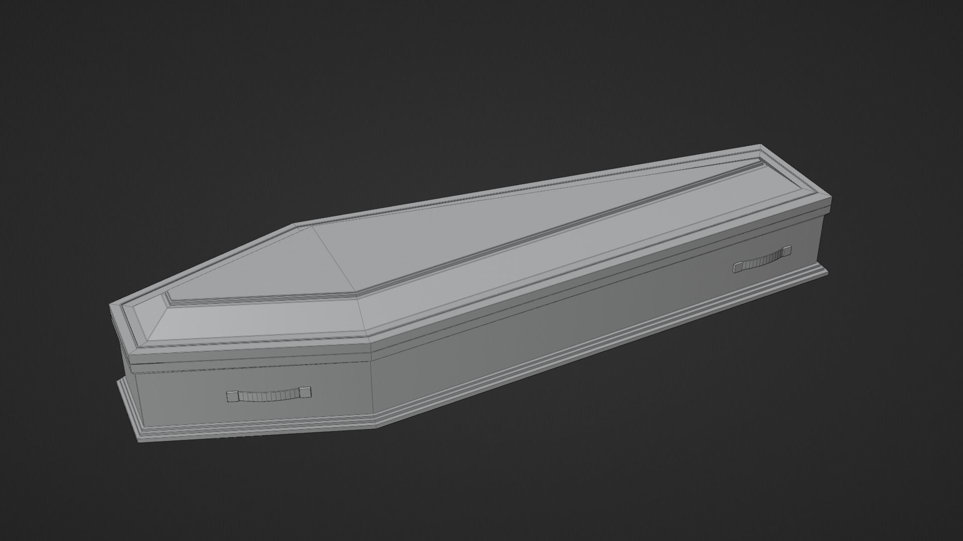 Coffin wooden 3D model_5